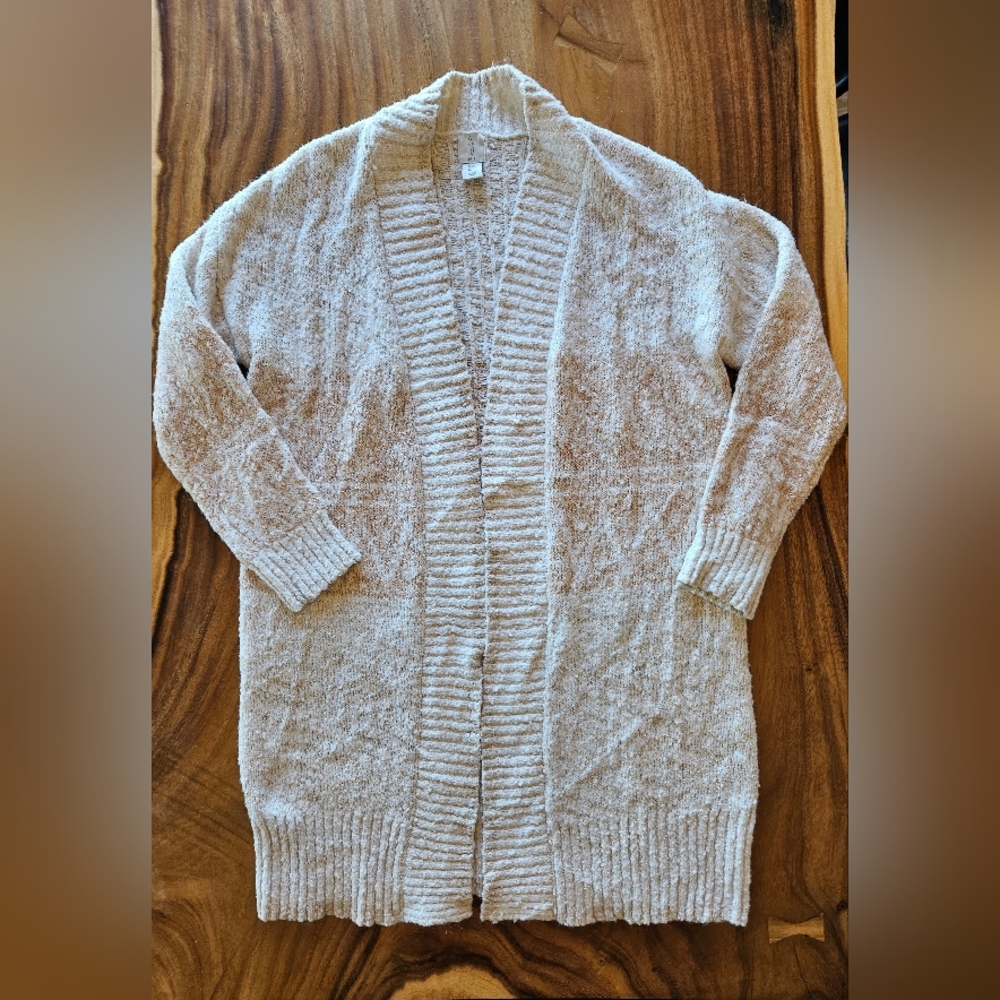 Joie Cream Beige Knit Open Front Cardigan Sweater Women's L